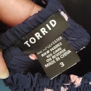 Torrid Navy Blue with Pink butterflies Top